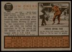 1962 Topps #212 Jim Owens<br />B62T 12 4617<br /><a class='button AddToCart' data-ajax='true' data-ajax-mode='replace' data-ajax-update='#cart-info' href='/AddToCart?itemId=7034790&quantity=1&type=0'>Add To Cart</a>