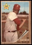 1962 Topps #104 Ted Savage<br />B62T 12 4757<br /><a class='button AddToCart' data-ajax='true' data-ajax-mode='replace' data-ajax-update='#cart-info' href='/AddToCart?itemId=7034943&quantity=1&type=0'>Add To Cart</a>