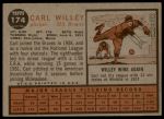 1962 Topps #174 xCAP Carl Willey<br />B62T 12 4863<br /><a class='button AddToCart' data-ajax='true' data-ajax-mode='replace' data-ajax-update='#cart-info' href='/AddToCart?itemId=7035049&quantity=1&type=0'>Add To Cart</a>