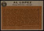 1962 Topps #286 Al Lopez<br />B62T 12 4866<br /><a class='button AddToCart' data-ajax='true' data-ajax-mode='replace' data-ajax-update='#cart-info' href='/AddToCart?itemId=7035052&quantity=1&type=0'>Add To Cart</a>
