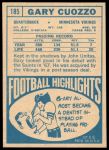 1968 Topps #185 Gary Cuozzo<br />F68T 05 6642<br /><a class='button AddToCart' data-ajax='true' data-ajax-mode='replace' data-ajax-update='#cart-info' href='/AddToCart?itemId=7035413&quantity=1&type=0'>Add To Cart</a>