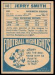 1968 Topps #140 Jerry Smith<br />F68T 05 6507<br /><a class='button AddToCart' data-ajax='true' data-ajax-mode='replace' data-ajax-update='#cart-info' href='/AddToCart?itemId=7035833&quantity=1&type=0'>Add To Cart</a>