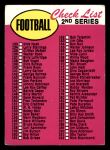 #132 Checklist - 2nd Series  No Border on Front 