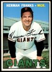 1967 Topps #116 Herman Franks<br />B67T 14 4109<br /><a class='button AddToCart' data-ajax='true' data-ajax-mode='replace' data-ajax-update='#cart-info' href='/AddToCart?itemId=7036125&quantity=1&type=0'>Add To Cart</a>
