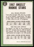 1967 Topps #367  -  Bill Kelso / Don Wallace Angels Rookies<br />B67T 14 4230<br /><a class='button AddToCart' data-ajax='true' data-ajax-mode='replace' data-ajax-update='#cart-info' href='/AddToCart?itemId=7036246&quantity=1&type=0'>Add To Cart</a>