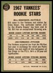 1967 Topps #442  -  Bill Robinson / Joe Verbanic Yankees Rookies<br />B67T 14 4301<br /><a class='button AddToCart' data-ajax='true' data-ajax-mode='replace' data-ajax-update='#cart-info' href='/AddToCart?itemId=7036317&quantity=1&type=0'>Add To Cart</a>