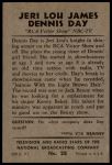 1953 Bowman T.V. & Radio NBC #28 Jeri Lou James / Dennis Day<br />P53S 00 0636<br /><a class='button AddToCart' data-ajax='true' data-ajax-mode='replace' data-ajax-update='#cart-info' href='/AddToCart?itemId=7039303&quantity=1&type=0'>Add To Cart</a>