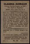 1953 Bowman T.V. & Radio NBC #64 Claudia Morgan<br />P53S 00 0653<br /><a class='button AddToCart' data-ajax='true' data-ajax-mode='replace' data-ajax-update='#cart-info' href='/AddToCart?itemId=7039344&quantity=1&type=0'>Add To Cart</a>