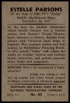 1953 Bowman T.V. & Radio NBC #62 Estelle Parsons<br />P53S 00 0654<br /><a class='button AddToCart' data-ajax='true' data-ajax-mode='replace' data-ajax-update='#cart-info' href='/AddToCart?itemId=7039346&quantity=1&type=0'>Add To Cart</a>