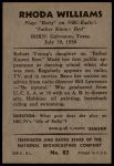 1953 Bowman T.V. & Radio NBC #82 Rhoda Williams<br />P53S 00 0673<br /><a class='button AddToCart' data-ajax='true' data-ajax-mode='replace' data-ajax-update='#cart-info' href='/AddToCart?itemId=7039393&quantity=1&type=0'>Add To Cart</a>