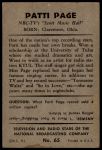 1953 Bowman T.V. & Radio NBC #65 Patti Page<br />P53S 00 0684<br /><a class='button AddToCart' data-ajax='true' data-ajax-mode='replace' data-ajax-update='#cart-info' href='/AddToCart?itemId=7039421&quantity=1&type=0'>Add To Cart</a>