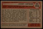 1954 Bowman #216 ALL Jerry Snyder<br />B54B 02 5972<br /><a class='button AddToCart' data-ajax='true' data-ajax-mode='replace' data-ajax-update='#cart-info' href='/AddToCart?itemId=7039457&quantity=1&type=0'>Add To Cart</a>
