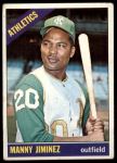 1966 Topps #458 Name misspelled as "Jiminez" on Front Manny Jimenez<br />B66T 14 4421<br /><a class='button AddToCart' data-ajax='true' data-ajax-mode='replace' data-ajax-update='#cart-info' href='/AddToCart?itemId=7040193&quantity=1&type=0'>Add To Cart</a>