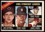 1966 Topps #226  -  Mickey Lolich / Sam McDowell / Denny McLain / Sonny Siebert AL Strikeout Leaders<br />B66T 14 4515<br /><a class='button AddToCart' data-ajax='true' data-ajax-mode='replace' data-ajax-update='#cart-info' href='/AddToCart?itemId=7040290&quantity=1&type=0'>Add To Cart</a>