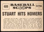 1961 Nu-Card Scoops #409  -   Dick Stuart  Hits 3 Homers, Single<br />B61N 01 9773<br /><a class='button AddToCart' data-ajax='true' data-ajax-mode='replace' data-ajax-update='#cart-info' href='/AddToCart?itemId=7041312&quantity=1&type=0'>Add To Cart</a>