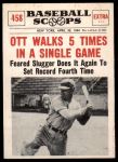 1961 Nu-Card Scoops #458  -   Mel Ott  Walks 5 Times in a Single Game<br />B61N 01 9792<br /><a class='button AddToCart' data-ajax='true' data-ajax-mode='replace' data-ajax-update='#cart-info' href='/AddToCart?itemId=7041332&quantity=1&type=0'>Add To Cart</a>