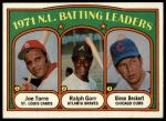 1972 Topps #85  -  Glenn Beckert / Ralph Garr / Joe Torre NL Batting Leaders<br />B72T 11 9296<br /><a class='button AddToCart' data-ajax='true' data-ajax-mode='replace' data-ajax-update='#cart-info' href='/AddToCart?itemId=7042040&quantity=1&type=0'>Add To Cart</a>