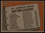 1972 Topps #86  -  Bobby Murcer / Tony Oliva / Merv Rettenmund AL Batting Leaders<br />B72T 11 9360<br /><a class='button AddToCart' data-ajax='true' data-ajax-mode='replace' data-ajax-update='#cart-info' href='/AddToCart?itemId=7042176&quantity=1&type=0'>Add To Cart</a>