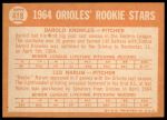 1964 Topps #418  -  Darold Knowles / Les Narum Orioles Rookies<br />B64T 12 7237<br /><a class='button AddToCart' data-ajax='true' data-ajax-mode='replace' data-ajax-update='#cart-info' href='/AddToCart?itemId=7042212&quantity=1&type=0'>Add To Cart</a>