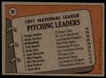 1972 Topps #93  -  Steve Carlton / Fergie Jenkins / Tom Seaver / Al Downing NL Pitching Leaders<br />B72T 11 9422<br /><a class='button AddToCart' data-ajax='true' data-ajax-mode='replace' data-ajax-update='#cart-info' href='/AddToCart?itemId=7042318&quantity=1&type=0'>Add To Cart</a>