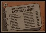1972 Topps #86  -  Bobby Murcer / Tony Oliva / Merv Rettenmund AL Batting Leaders<br />B72T 11 9605<br /><a class='button AddToCart' data-ajax='true' data-ajax-mode='replace' data-ajax-update='#cart-info' href='/AddToCart?itemId=7042784&quantity=1&type=0'>Add To Cart</a>