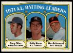 1972 Topps #86  -  Bobby Murcer / Tony Oliva / Merv Rettenmund AL Batting Leaders<br />B72T 11 9605<br /><a class='button AddToCart' data-ajax='true' data-ajax-mode='replace' data-ajax-update='#cart-info' href='/AddToCart?itemId=7042784&quantity=1&type=0'>Add To Cart</a>