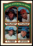 1972 Topps #93  -  Steve Carlton / Fergie Jenkins / Tom Seaver / Al Downing NL Pitching Leaders<br />B72T 11 9673<br /><a class='button AddToCart' data-ajax='true' data-ajax-mode='replace' data-ajax-update='#cart-info' href='/AddToCart?itemId=7043013&quantity=1&type=0'>Add To Cart</a>