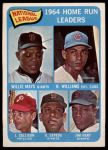 1965 Topps #4  -  Willie Mays / Billy Williams / Johnny Callison / Orlando Cepeda / Jim Hart NL HR Leaders<br />B65T 12 7411<br /><a class='button AddToCart' data-ajax='true' data-ajax-mode='replace' data-ajax-update='#cart-info' href='/AddToCart?itemId=7043080&quantity=1&type=0'>Add To Cart</a>