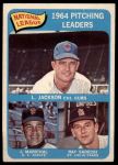 1965 Topps #10  -  Juan Marichal / Larry Jackson / Ray Sadecki NL Pitching Leaders<br />B65T 12 7415<br /><a class='button AddToCart' data-ajax='true' data-ajax-mode='replace' data-ajax-update='#cart-info' href='/AddToCart?itemId=7043092&quantity=1&type=0'>Add To Cart</a>