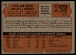 1972 Topps #137 Dick Williams<br />B72T 11 9892<br /><a class='button AddToCart' data-ajax='true' data-ajax-mode='replace' data-ajax-update='#cart-info' href='/AddToCart?itemId=7043624&quantity=1&type=0'>Add To Cart</a>