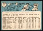 1965 Topps #184 May or may not have break in vertical line under the "D" in the word AND on back John Boozer<br />B65T 12 7771<br /><a class='button AddToCart' data-ajax='true' data-ajax-mode='replace' data-ajax-update='#cart-info' href='/AddToCart?itemId=7043764&quantity=1&type=0'>Add To Cart</a>