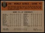 1962 Topps #234  -  Roger Maris 1961 World Series - Game #3 - Maris Wins It in the 9th<br />B62T 12 5168<br /><a class='button AddToCart' data-ajax='true' data-ajax-mode='replace' data-ajax-update='#cart-info' href='/AddToCart?itemId=7045888&quantity=1&type=0'>Add To Cart</a>