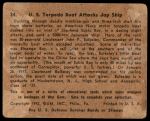 1941 War Gum #34  U.S. Torpedo Boat Attacks Japanese Ship<br />P41G 00 6397<br /><a class='button AddToCart' data-ajax='true' data-ajax-mode='replace' data-ajax-update='#cart-info' href='/AddToCart?itemId=7045892&quantity=1&type=0'>Add To Cart</a>