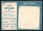 1961 Topps #99 Pete Retzlaff<br />F61T 03 3964<br /><a class='button AddToCart' data-ajax='true' data-ajax-mode='replace' data-ajax-update='#cart-info' href='/AddToCart?itemId=7046168&quantity=1&type=0'>Add To Cart</a>