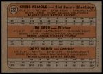 1972 Topps #232  -  Dave Rader / Jim Barr / Chris Arnold Giants Rookies<br />B72T 12 0840<br /><a class='button AddToCart' data-ajax='true' data-ajax-mode='replace' data-ajax-update='#cart-info' href='/AddToCart?itemId=7046747&quantity=1&type=0'>Add To Cart</a>