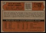 1972 Topps #137 Dick Williams<br />B72T 12 1116<br /><a class='button AddToCart' data-ajax='true' data-ajax-mode='replace' data-ajax-update='#cart-info' href='/AddToCart?itemId=7047061&quantity=1&type=0'>Add To Cart</a>