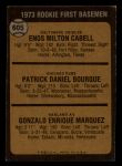 1973 Topps #605  -  Pat Bourque / Enos Cabell / Gonzalo Marquez Rookie First Baseman<br />B73T 11 8253<br /><a class='button AddToCart' data-ajax='true' data-ajax-mode='replace' data-ajax-update='#cart-info' href='/AddToCart?itemId=7047269&quantity=1&type=0'>Add To Cart</a>