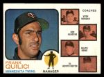 1973 Topps #49 BRN  -  Frank Quilici / Vern Morgan / Bob Rodgers / Ralph Rowe / Al Worthington Twins Leaders<br />B73T 11 8313<br /><a class='button AddToCart' data-ajax='true' data-ajax-mode='replace' data-ajax-update='#cart-info' href='/AddToCart?itemId=7047334&quantity=1&type=0'>Add To Cart</a>
