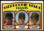 1972 Topps #232  -  Dave Rader / Jim Barr / Chris Arnold Giants Rookies<br />B72T 11 9907<br /><a class='button AddToCart' data-ajax='true' data-ajax-mode='replace' data-ajax-update='#cart-info' href='/AddToCart?itemId=7047866&quantity=1&type=0'>Add To Cart</a>