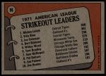 1972 Topps #96  -  Vida Blue / Joe Coleman / Mickey Lolich AL Strikeout Leaders<br />B72T 11 9937<br /><a class='button AddToCart' data-ajax='true' data-ajax-mode='replace' data-ajax-update='#cart-info' href='/AddToCart?itemId=7047896&quantity=1&type=0'>Add To Cart</a>
