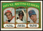 1972 Topps #85  -  Glenn Beckert / Ralph Garr / Joe Torre NL Batting Leaders<br />B72T 11 9974<br /><a class='button AddToCart' data-ajax='true' data-ajax-mode='replace' data-ajax-update='#cart-info' href='/AddToCart?itemId=7047947&quantity=1&type=0'>Add To Cart</a>