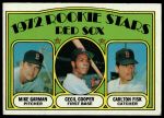 1972 Topps #79  -  Carlton Fisk / Cecil Cooper / Mike Garman Red Sox Rookies<br />B72T 11 9978<br /><a class='button AddToCart' data-ajax='true' data-ajax-mode='replace' data-ajax-update='#cart-info' href='/AddToCart?itemId=7047955&quantity=1&type=0'>Add To Cart</a>