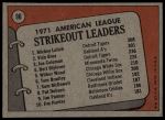 1972 Topps #96  -  Vida Blue / Joe Coleman / Mickey Lolich AL Strikeout Leaders<br />B72T 12 0264<br /><a class='button AddToCart' data-ajax='true' data-ajax-mode='replace' data-ajax-update='#cart-info' href='/AddToCart?itemId=7048399&quantity=1&type=0'>Add To Cart</a>
