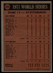 1972 Topps #225  -  Manny Sanguillen 1971 World Series - Game #3<br />B72T 12 0350<br /><a class='button AddToCart' data-ajax='true' data-ajax-mode='replace' data-ajax-update='#cart-info' href='/AddToCart?itemId=7048490&quantity=1&type=0'>Add To Cart</a>