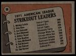 1972 Topps #96  -  Vida Blue / Joe Coleman / Mickey Lolich AL Strikeout Leaders<br />B72T 12 0366<br /><a class='button AddToCart' data-ajax='true' data-ajax-mode='replace' data-ajax-update='#cart-info' href='/AddToCart?itemId=7048506&quantity=1&type=0'>Add To Cart</a>