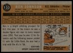 1960 Topps #135  -  Ken Johnson Rookie Star<br />B60T 14 0829<br /><a class='button AddToCart' data-ajax='true' data-ajax-mode='replace' data-ajax-update='#cart-info' href='/AddToCart?itemId=7048993&quantity=1&type=0'>Add To Cart</a>