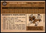 1960 Topps #259 George Altman<br />B60T 14 0849<br /><a class='button AddToCart' data-ajax='true' data-ajax-mode='replace' data-ajax-update='#cart-info' href='/AddToCart?itemId=7049013&quantity=1&type=0'>Add To Cart</a>