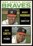 1964 Topps #378  -  Woody Woodward / Jack Smith Braves Rookies<br />B64T 12 7665<br /><a class='button AddToCart' data-ajax='true' data-ajax-mode='replace' data-ajax-update='#cart-info' href='/AddToCart?itemId=7051575&quantity=1&type=0'>Add To Cart</a>