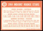 1964 Topps #499  -  Chico Salmon / Gordon Seyfried Indians Rookies<br />B64T 12 7688<br /><a class='button AddToCart' data-ajax='true' data-ajax-mode='replace' data-ajax-update='#cart-info' href='/AddToCart?itemId=7051598&quantity=1&type=0'>Add To Cart</a>