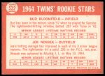 1964 Topps #532  -  Bud Bloomfield / Joe Nossek Twins Rookies<br />B64T 12 7858<br /><a class='button AddToCart' data-ajax='true' data-ajax-mode='replace' data-ajax-update='#cart-info' href='/AddToCart?itemId=7051745&quantity=1&type=0'>Add To Cart</a>